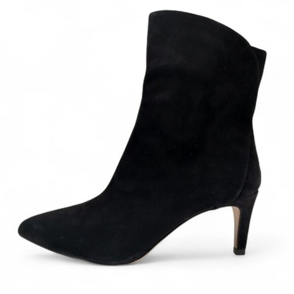 Sam Edelman Usha Size 8.5 M Black Suede Pointed Toe Stiletto Heel Ankle Bootie - Picture 4 of 13